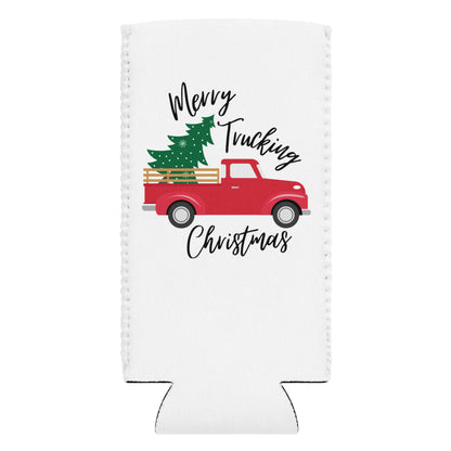 Merry Trucking Christmas Can Cooler