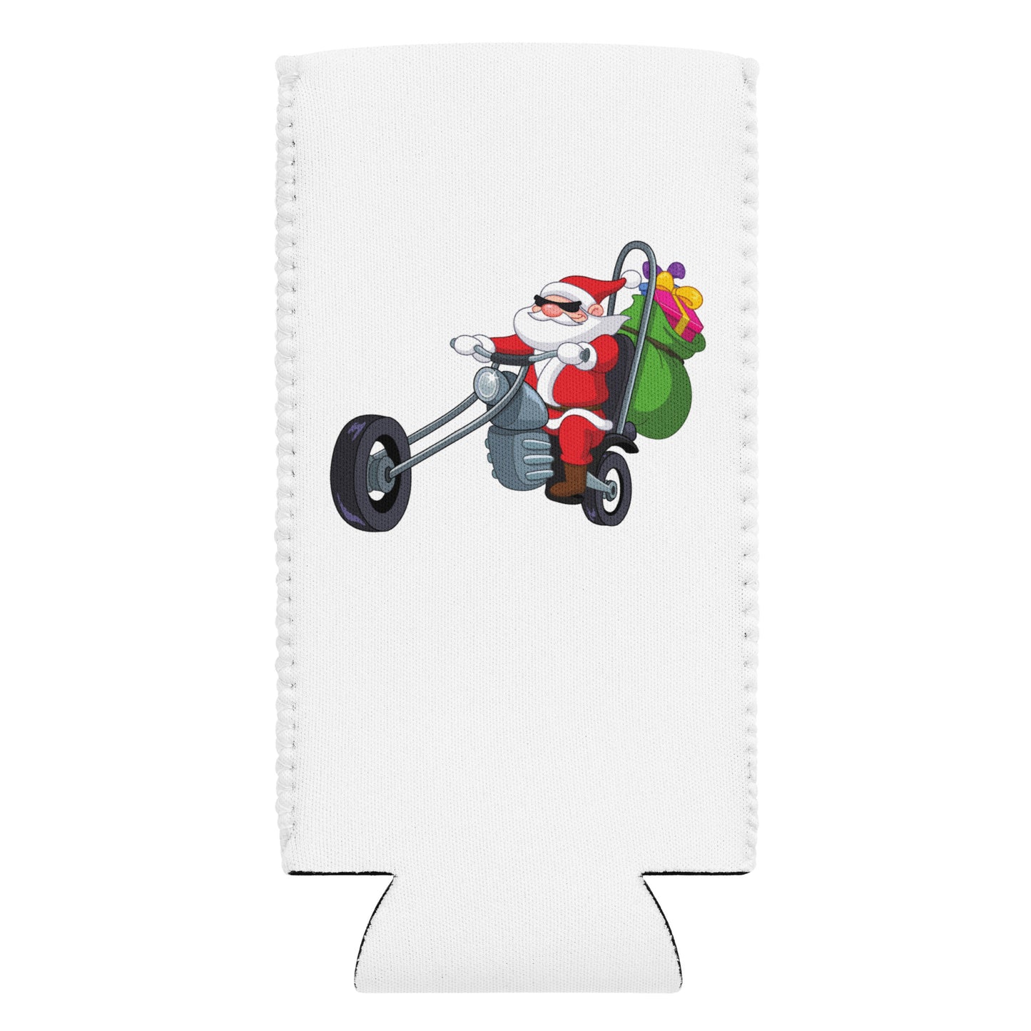 Santa Motorcycle Can Cooler