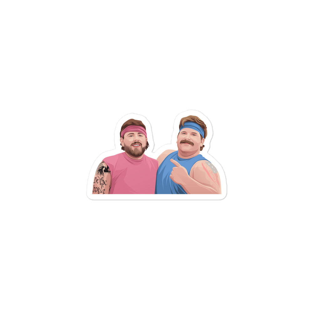 Gender Reveal Wrestlers Kiss-Cut Stickers