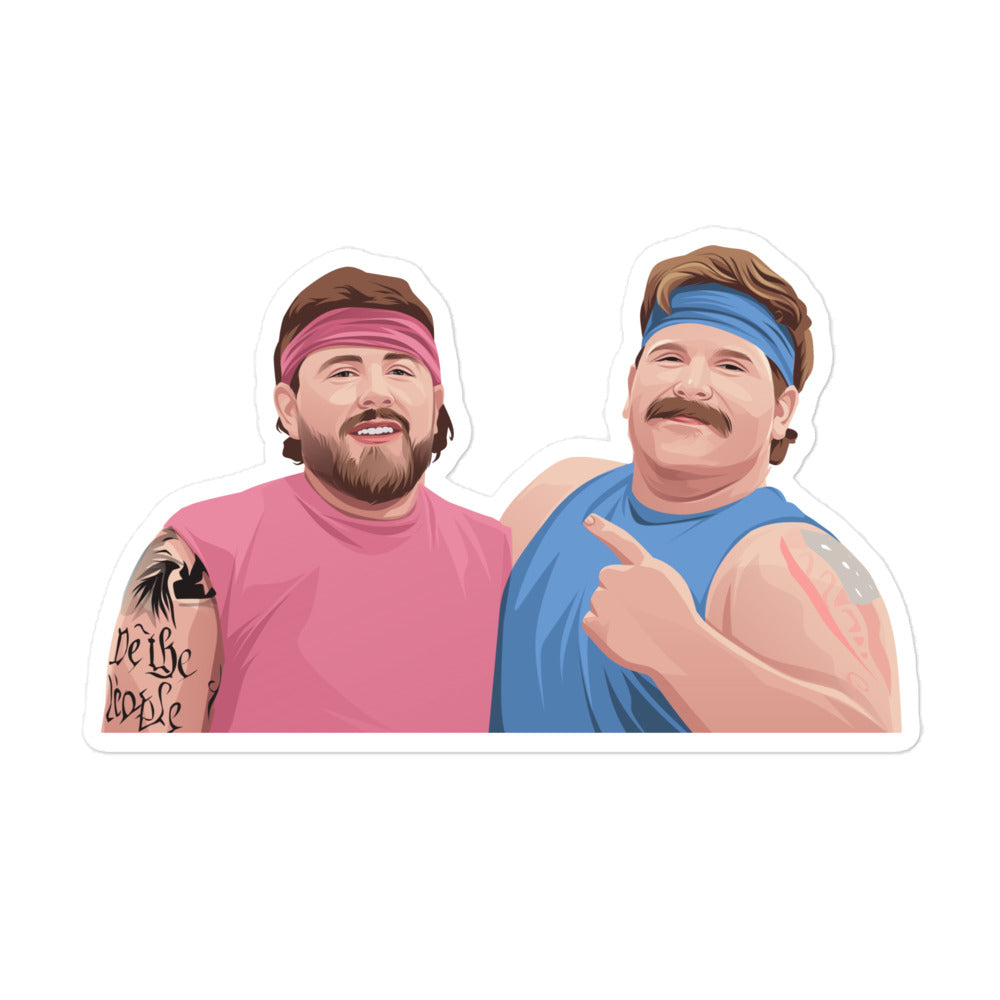 Gender Reveal Wrestlers Kiss-Cut Stickers