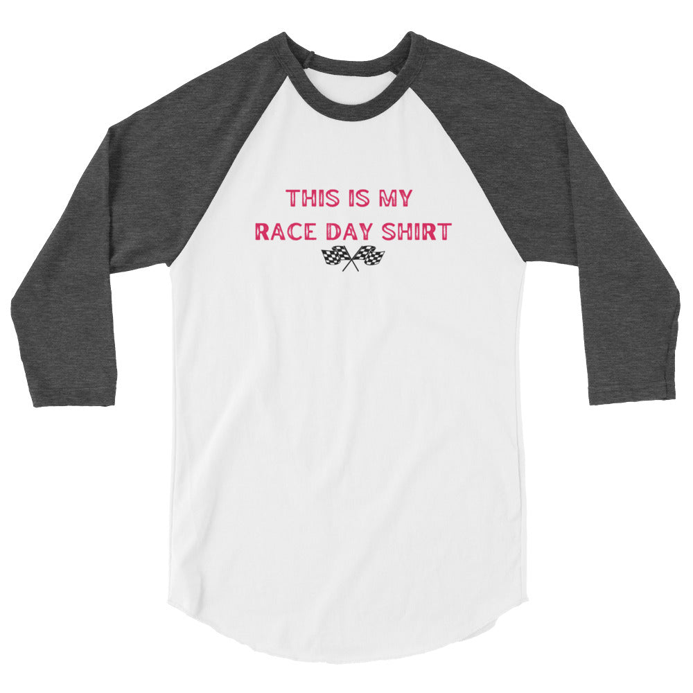 This Is My Race Day Shirt 3/4 Sleeve Raglan Shirt