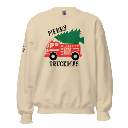 Merry Truckmas Fire Truck Unisex Sweatshirt