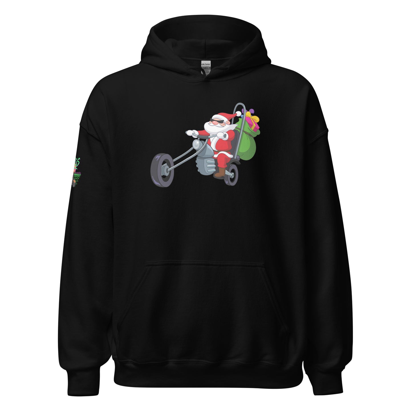 Santa Motorcycle Unisex Hoodie