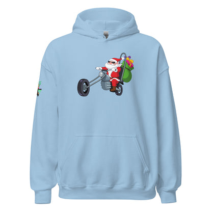 Santa Motorcycle Unisex Hoodie