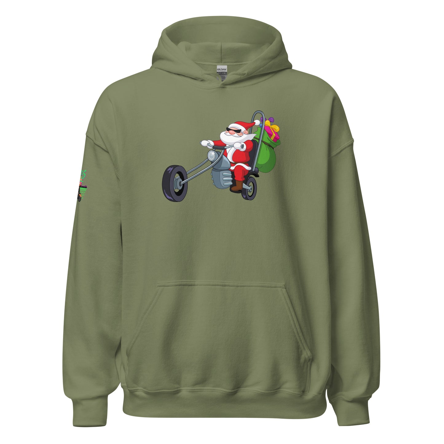 Santa Motorcycle Unisex Hoodie