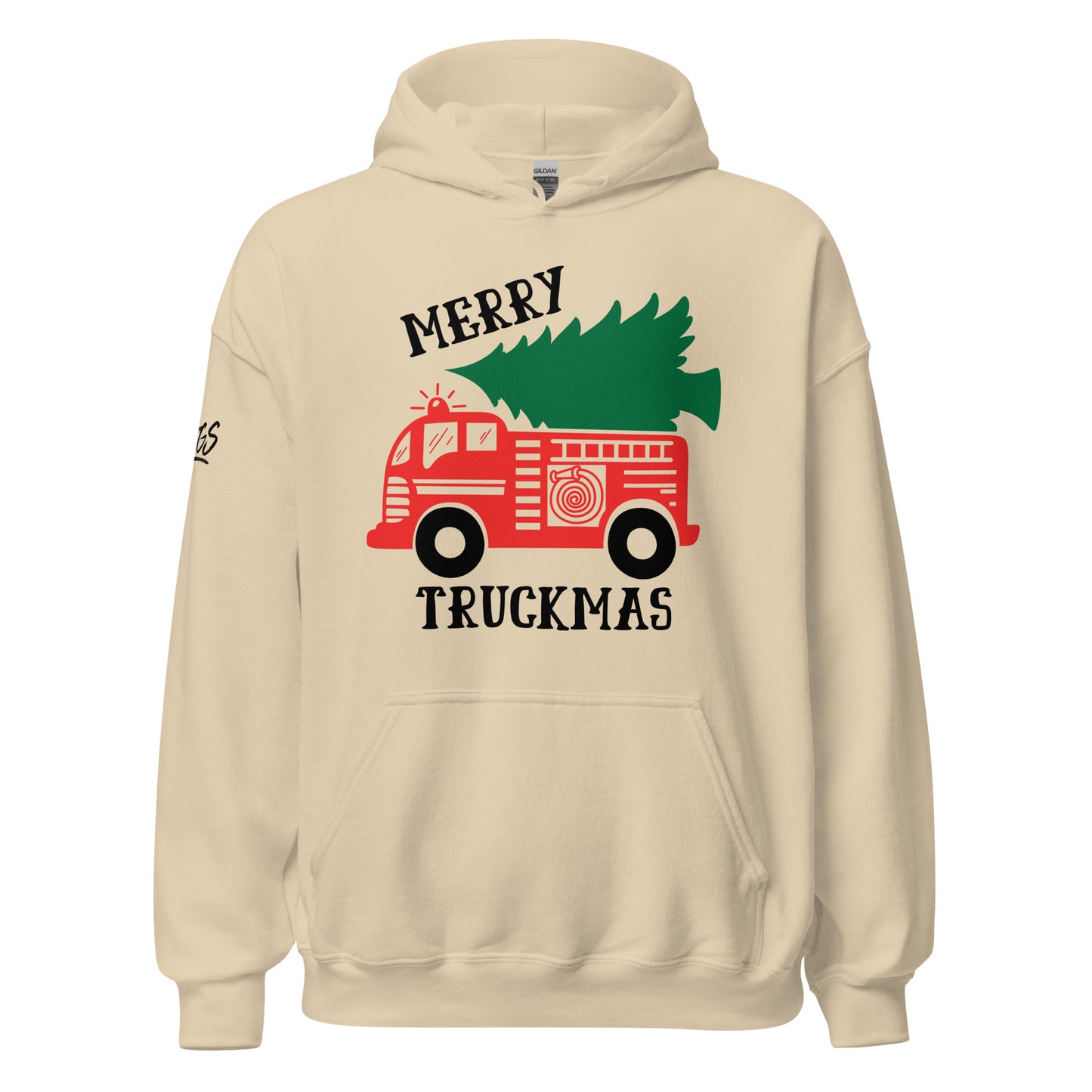 Merry Truckmas Fire Truck Unisex Hoodie