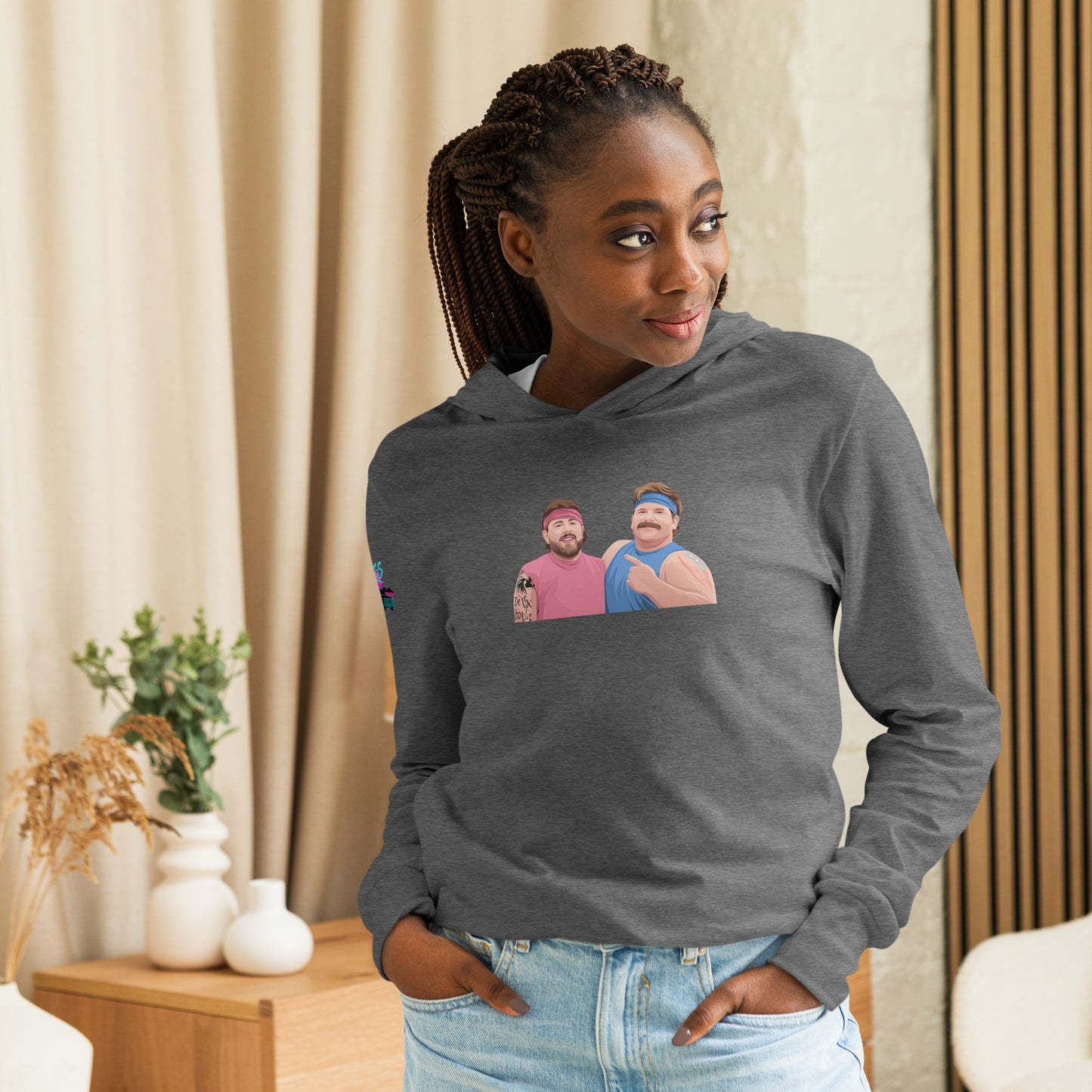 Gender Reveal Wrestlers Hooded Long-sleeve Tee