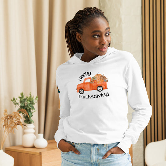 Happy Trucksgiving Hooded Long-sleeve Tee