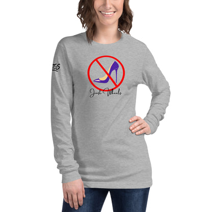 No Heels Just Wheels Unisex Long Sleeve Tee