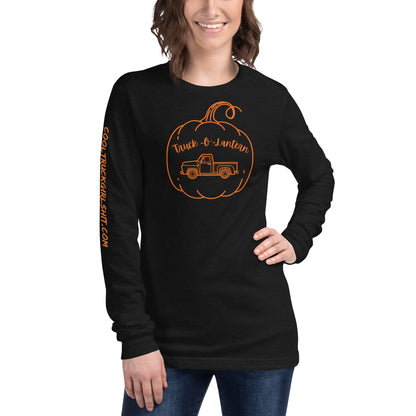 Truck-O'-Lantern Unisex Long Sleeve Tee with Sleeve Design