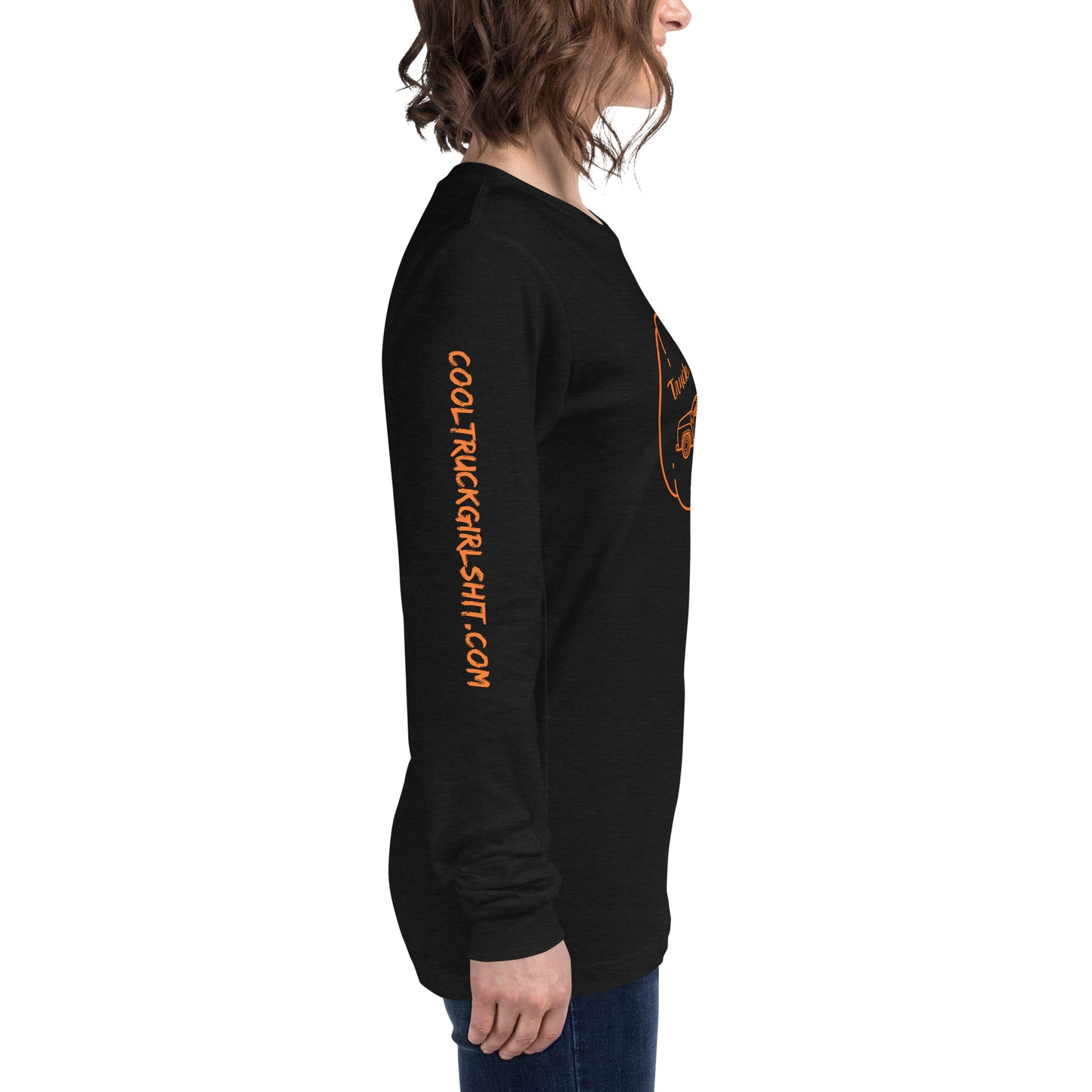 Truck-O'-Lantern Unisex Long Sleeve Tee with Sleeve Design