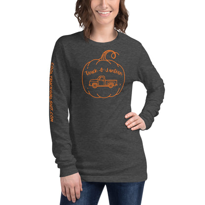 Truck-O'-Lantern Unisex Long Sleeve Tee with Sleeve Design