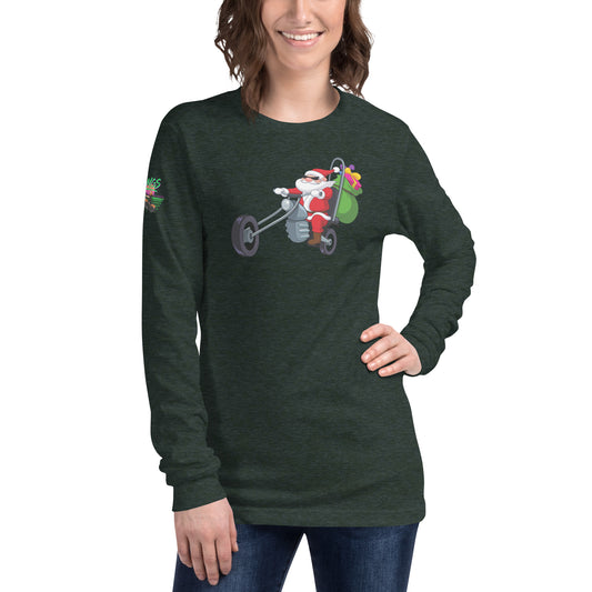 Santa Motorcycle Unisex Long Sleeve Tee