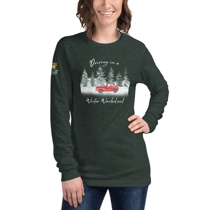 Driving In A Winter Wonderland Unisex Long Sleeve Tee