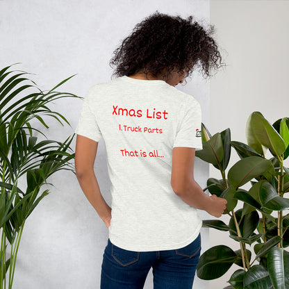 Xmas List Truck Parts Unisex Soft T-shirt