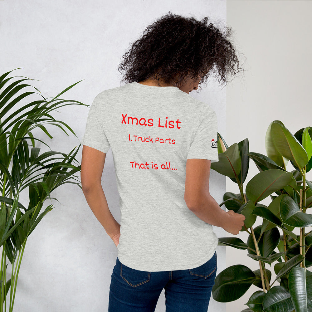 Xmas List Truck Parts Unisex Soft T-shirt