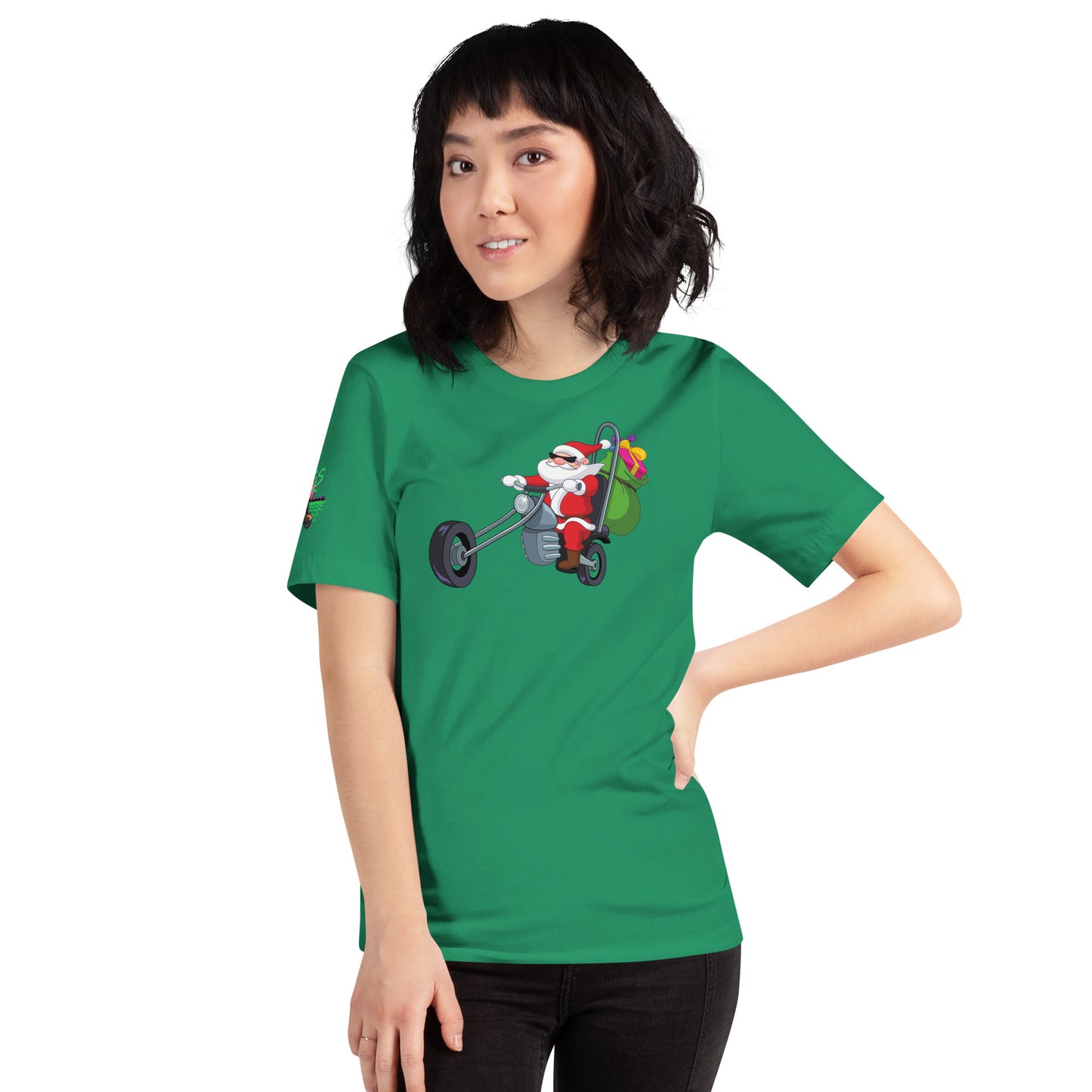 Santa Motorcycle Unisex Soft T-shirt