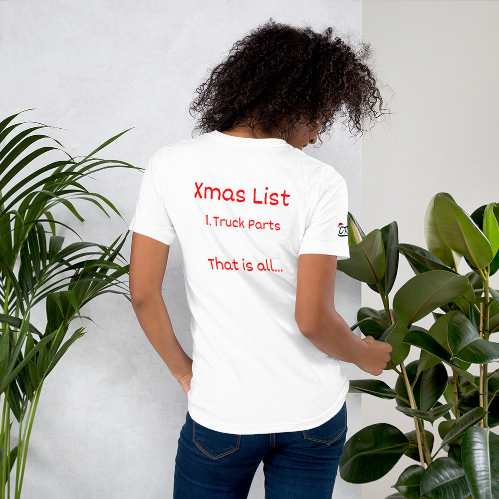 Xmas List Truck Parts Unisex Soft T-shirt