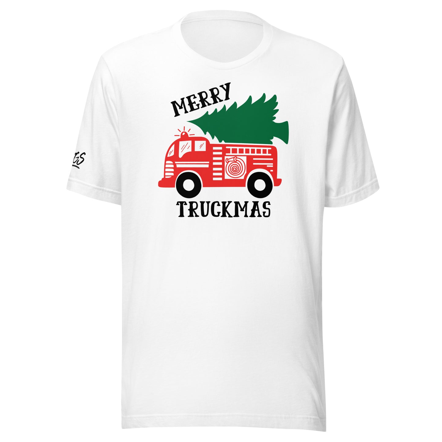 Merry Truckmas Fire Truck Unisex Soft T-shirt