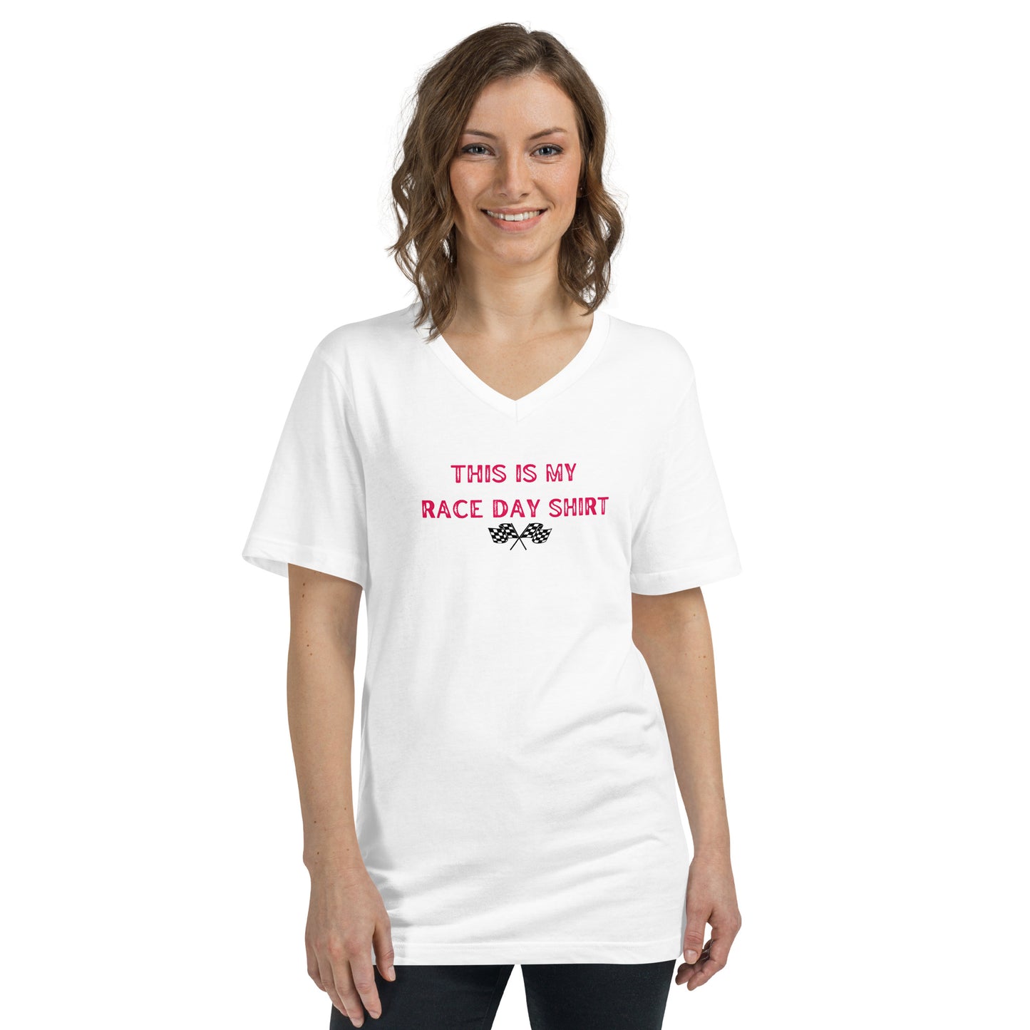 This Is My Race Day Shirt Unisex Short Sleeve V-Neck T-Shirt