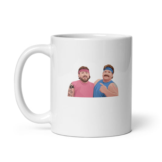 Gender Reveal Wrestlers White glossy Mug- 11 oz