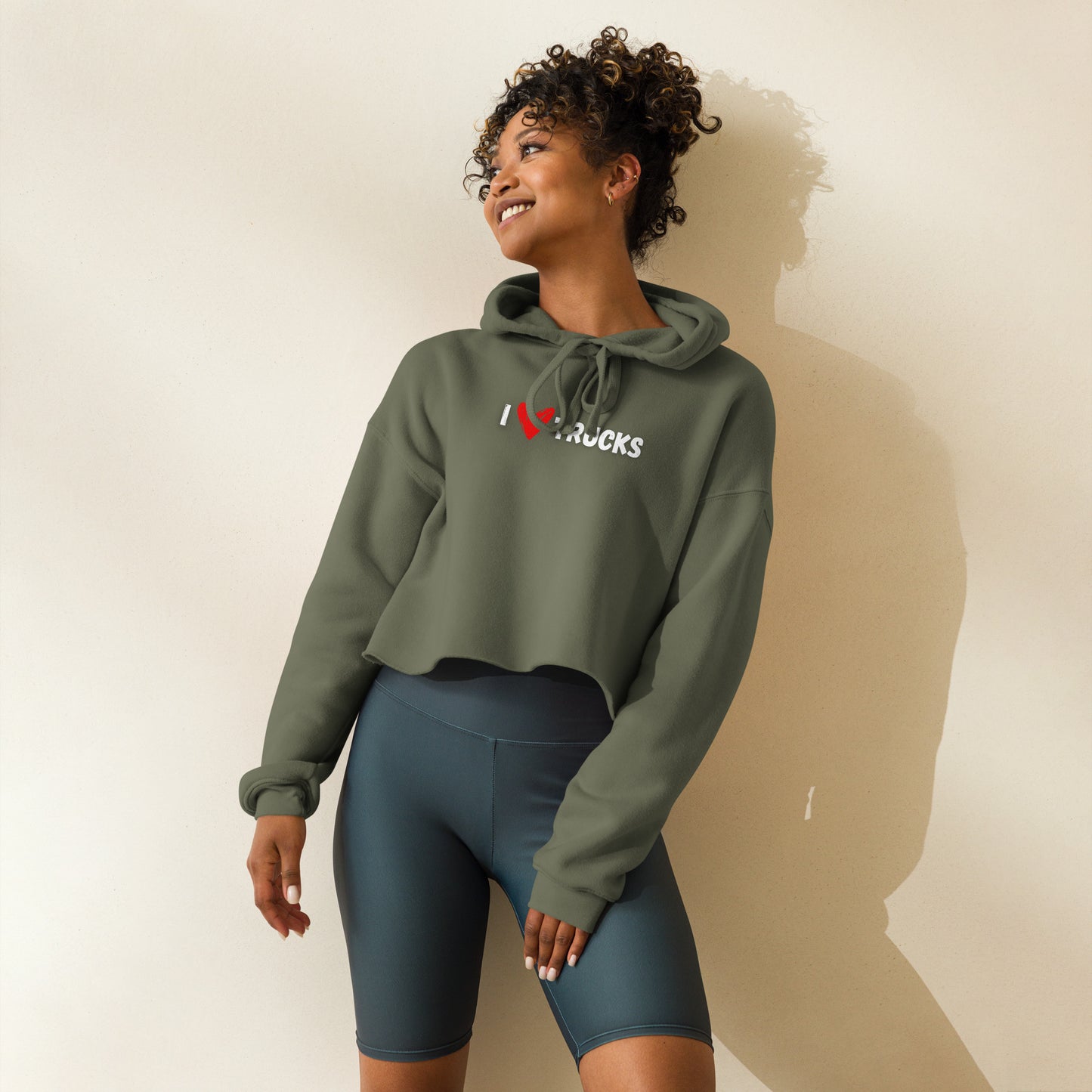 I Heart Trucks Crop Hoodie