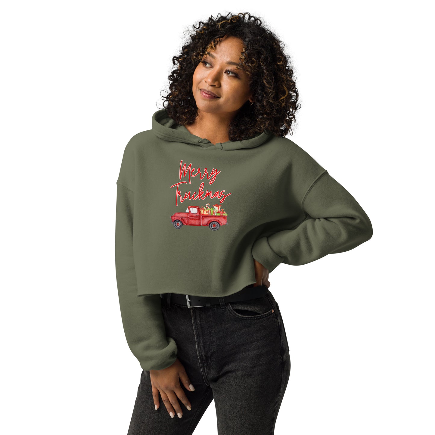 Merry Truckmas Crop Hoodie