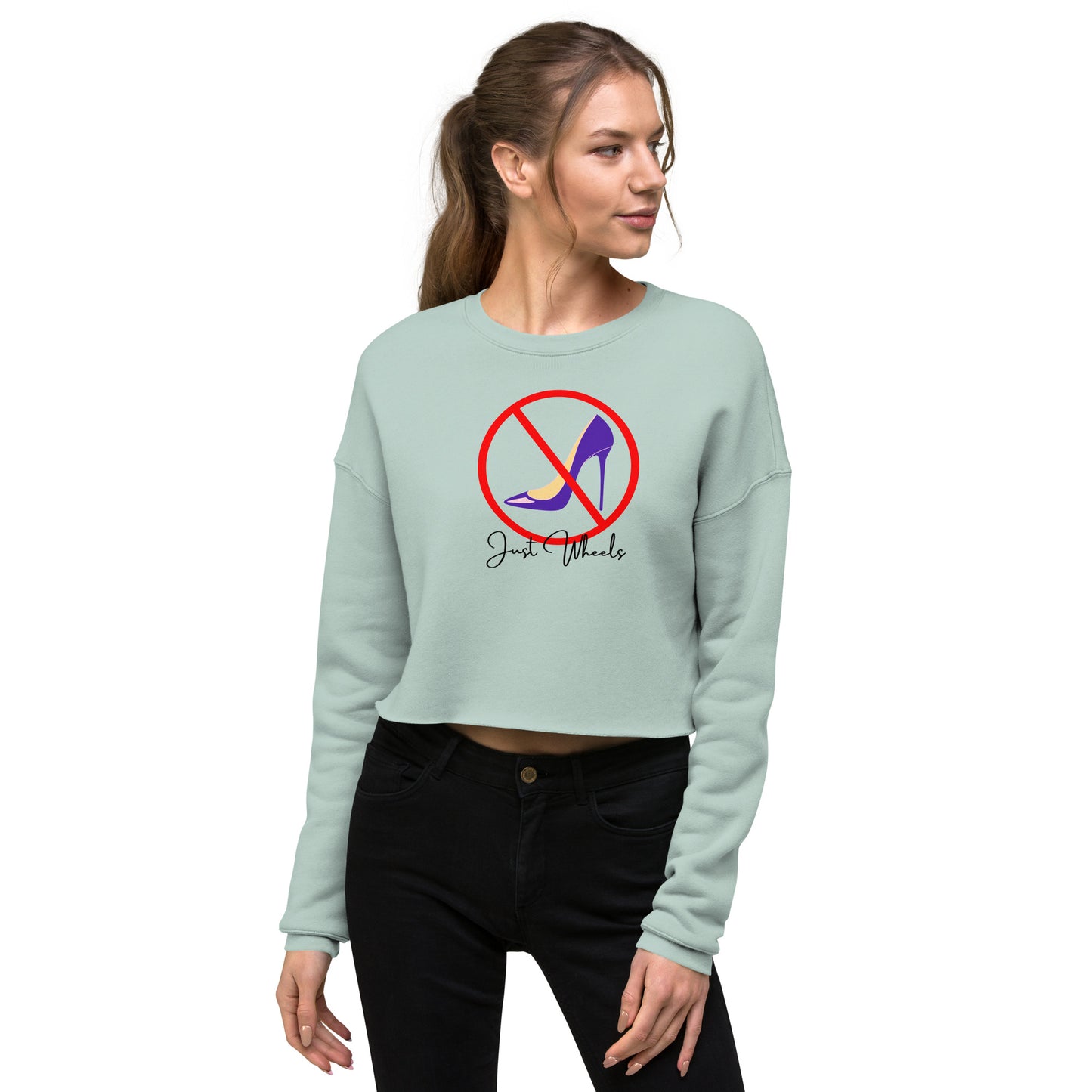 No Heels Just Wheels Crop Sweatshirt