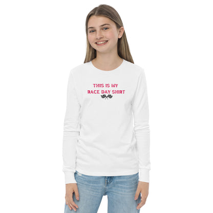 This Is My Race Day Shirt Youth Long Sleeve Tee